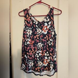 Market & Spruce Blue and Pink Sleeveless Tank Top